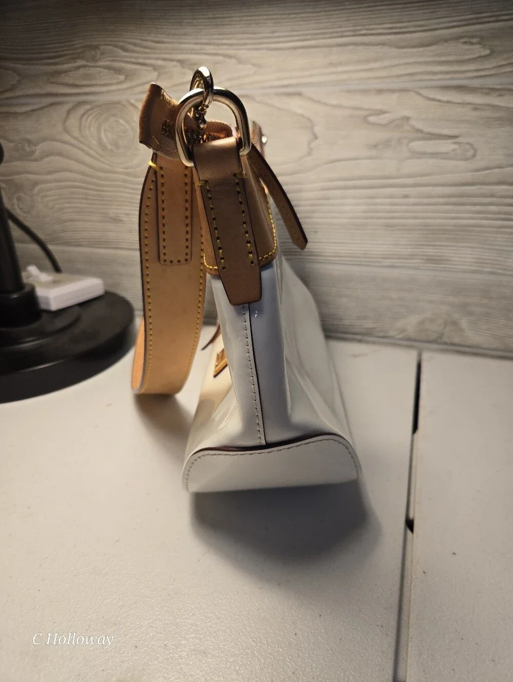 Dooney & Bourke White Patent Leather Small Hobo Bag